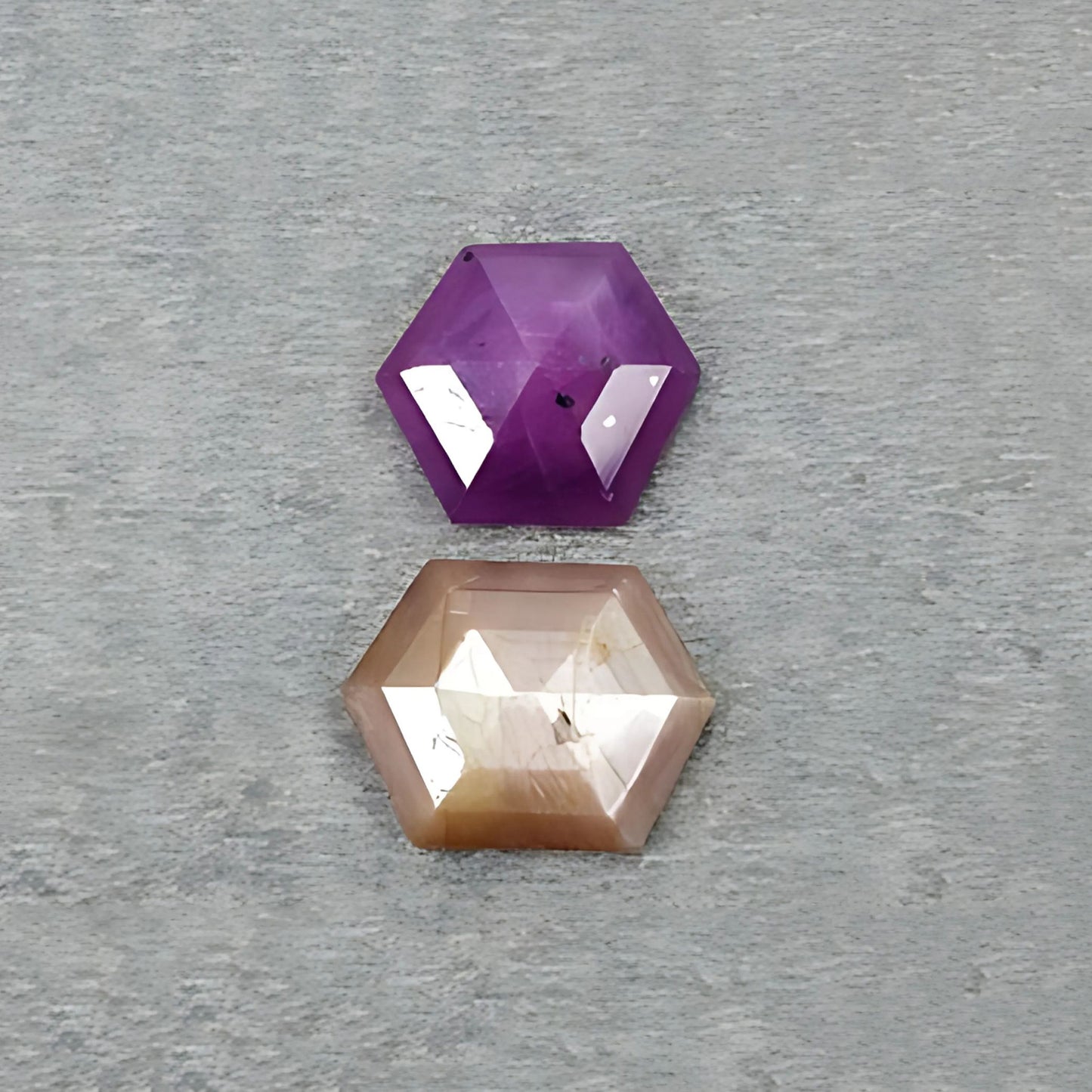 サファイア六角形ステップ、ファセットカット