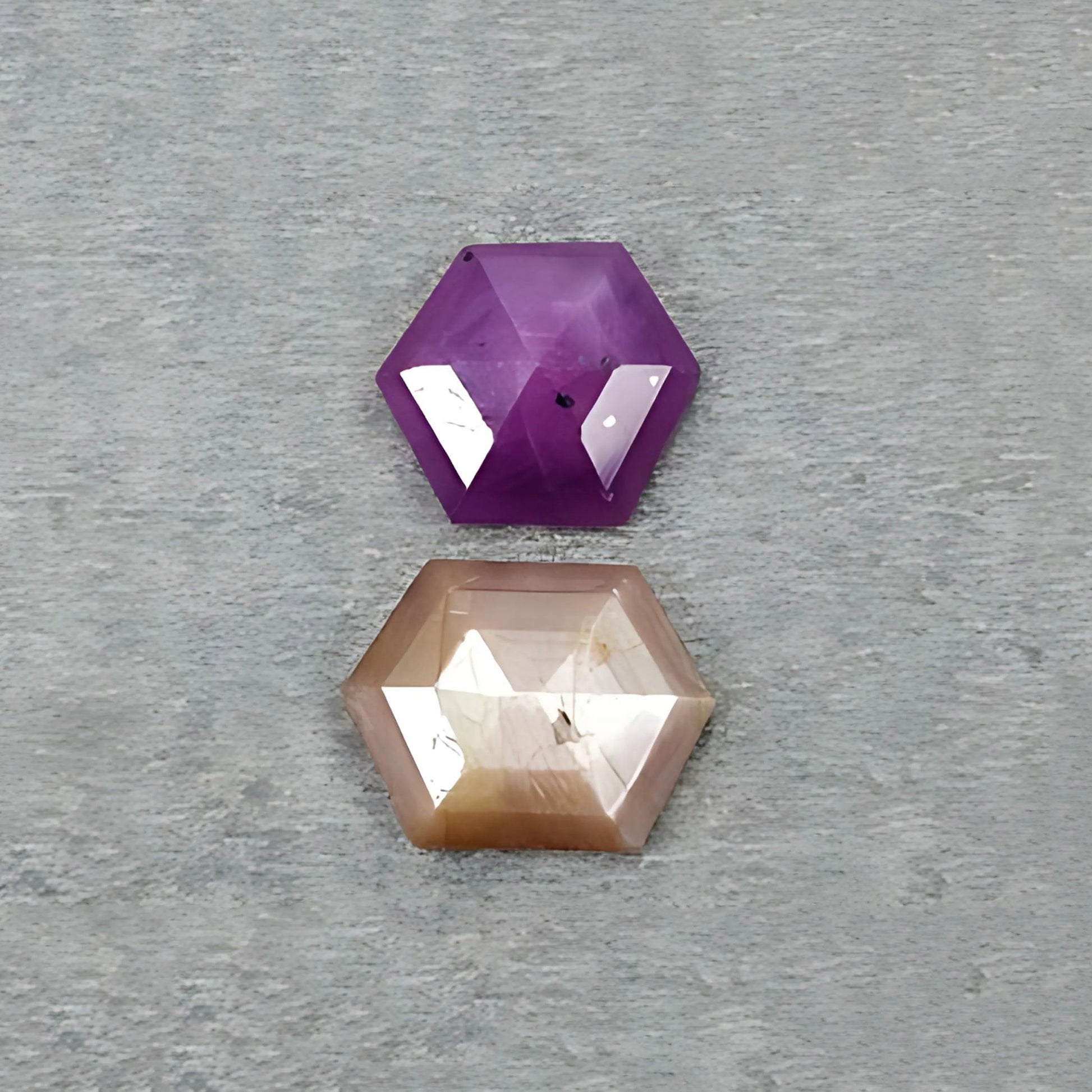 サファイア六角形ステップ、ファセットカット