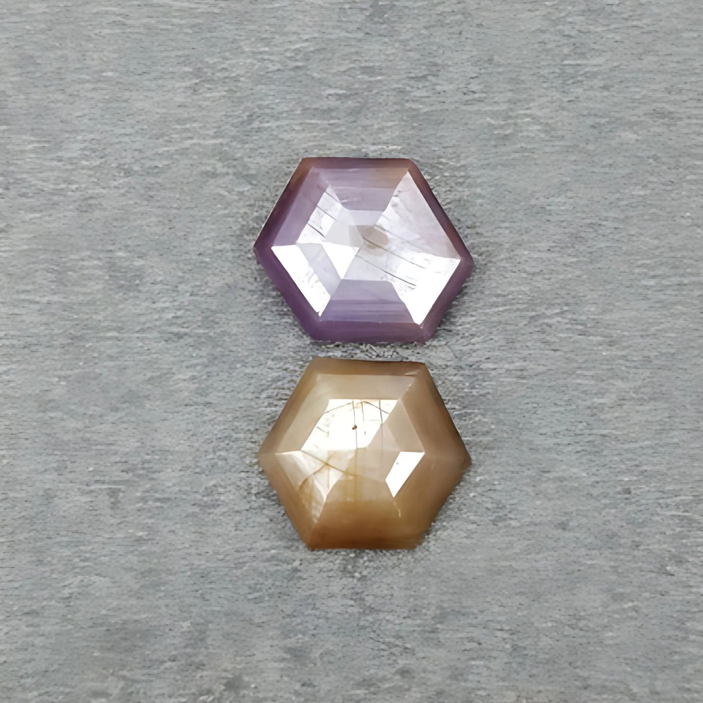 蓝宝石六边形阶梯状刻面切割