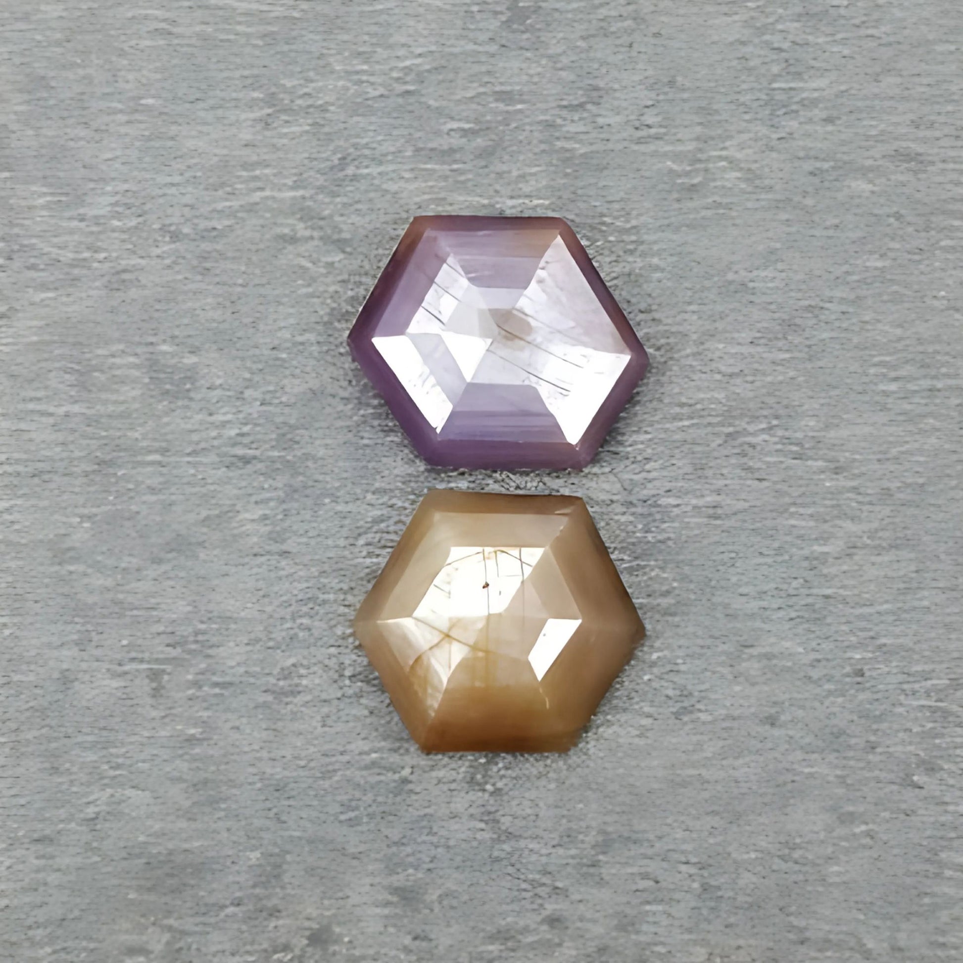 蓝宝石六边形阶梯状刻面切割