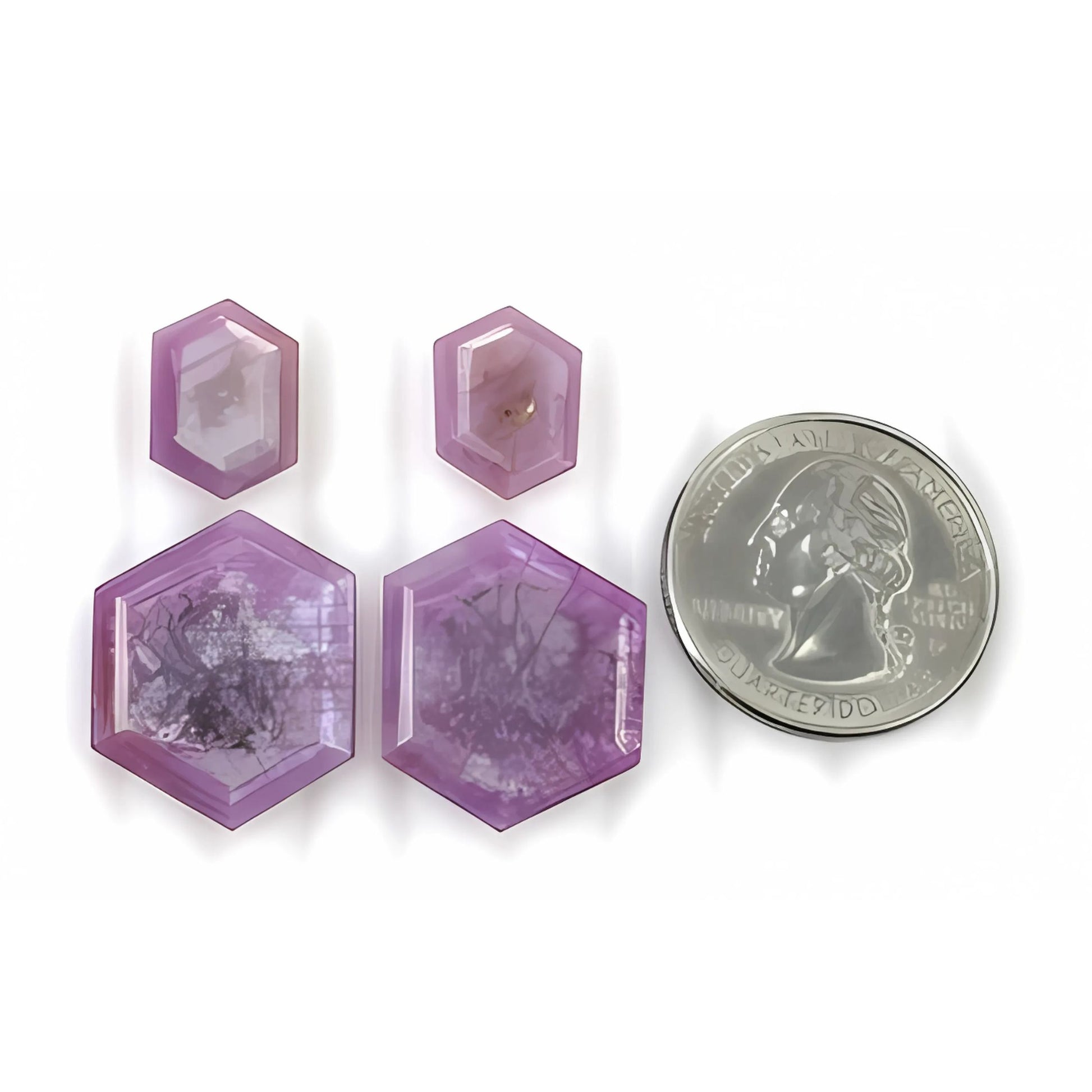 ルビーの六角形のファセットカット