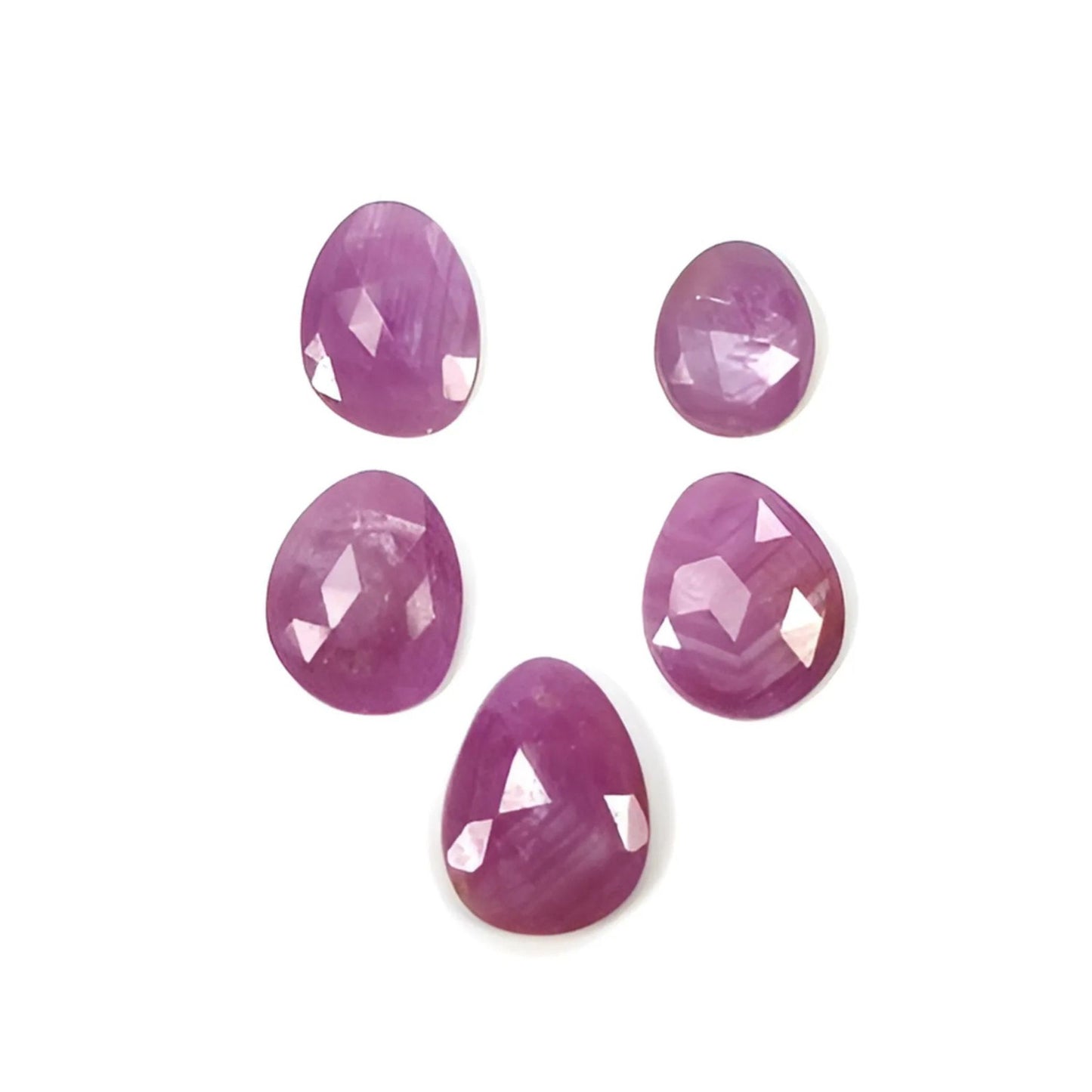  Raspberry Ruby Uneven Shape Rose Cut