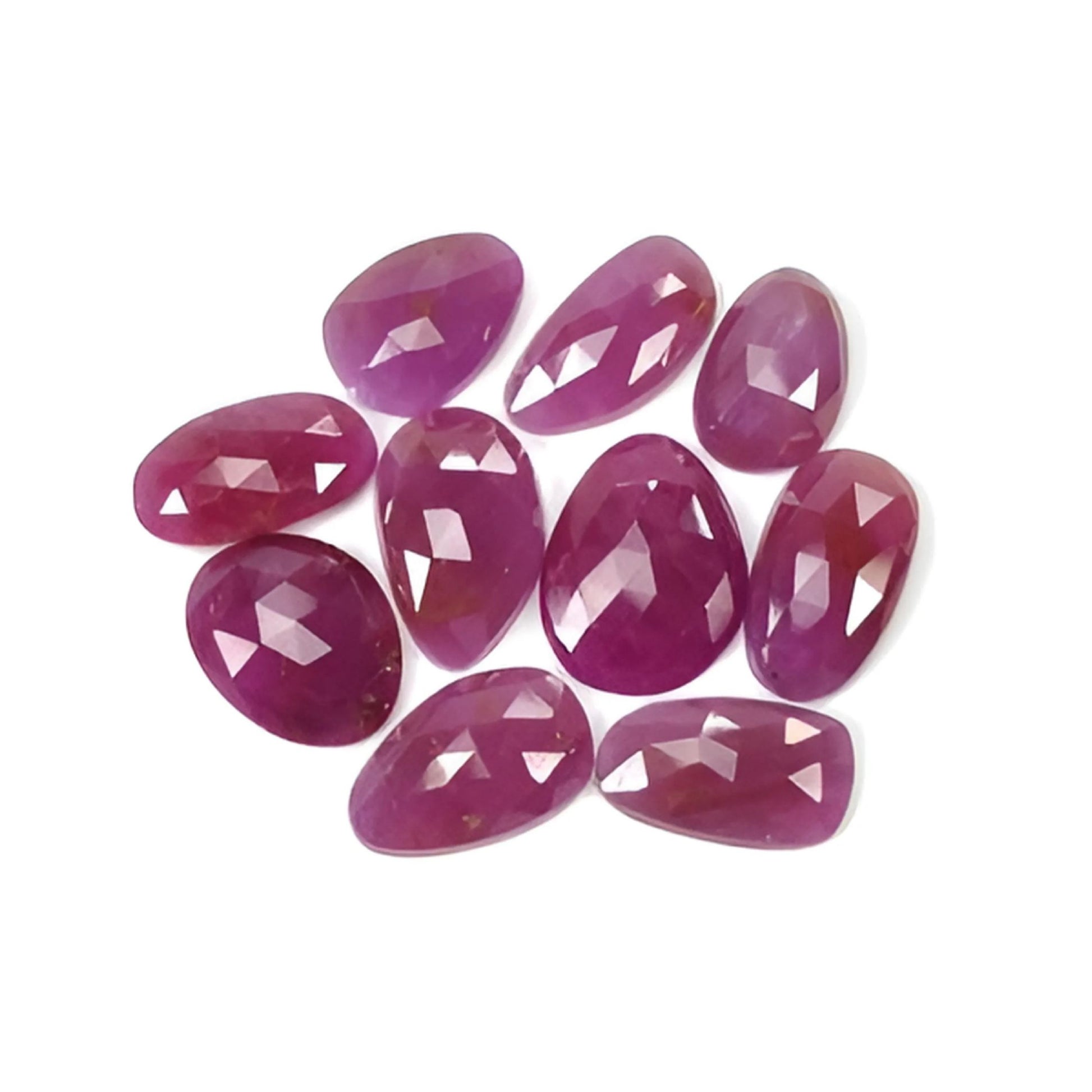 ruby uneven shape rose cut