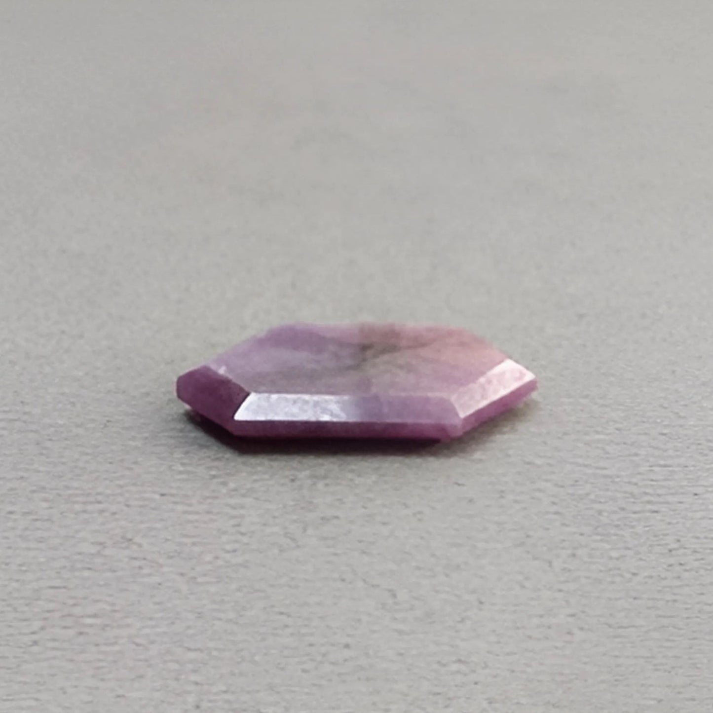 8.30cts Raspberry Sapphire Trapiche Gemstone Natural Untreated Faceted Cut Hexagon Shape