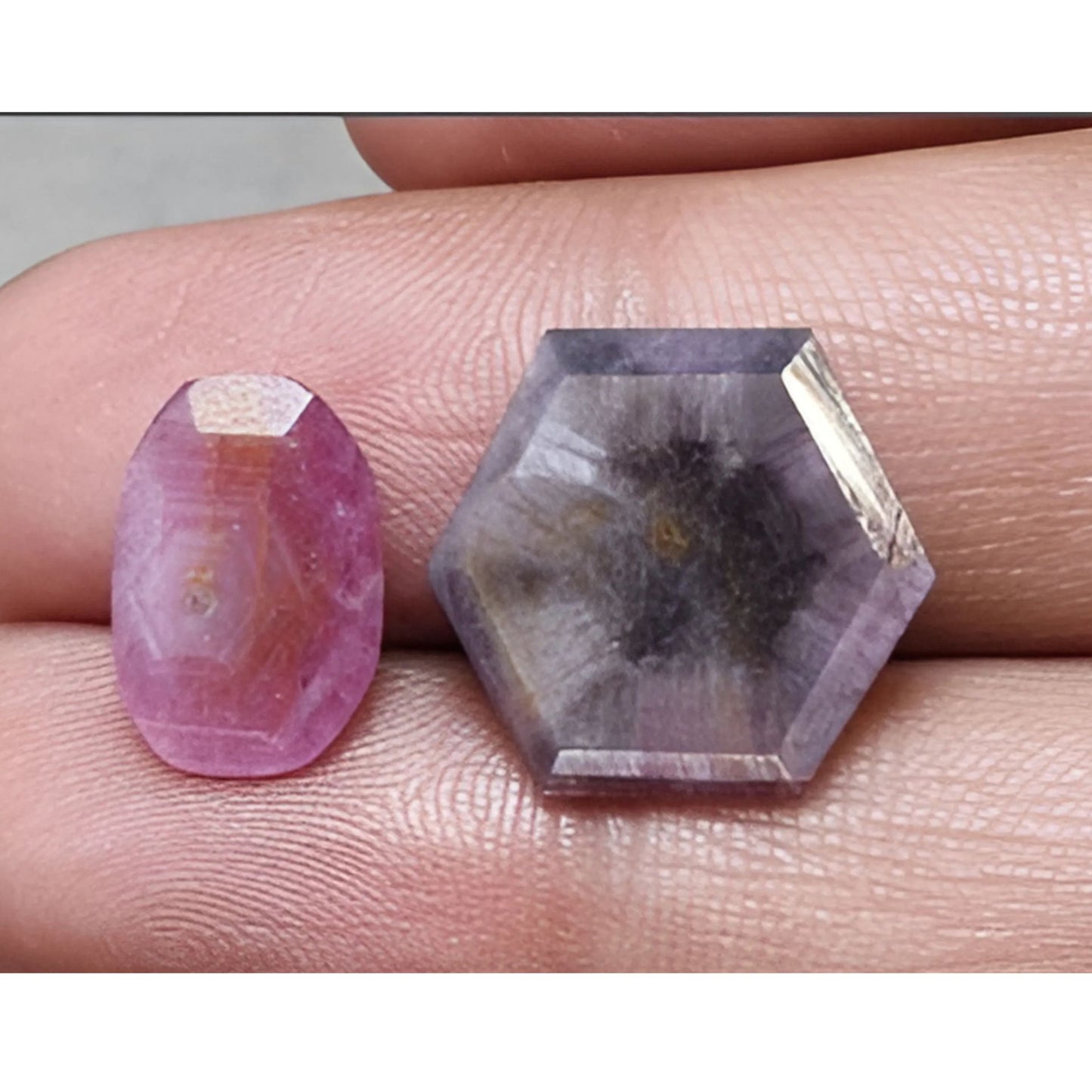 蓝宝石星形六边形刻面切割