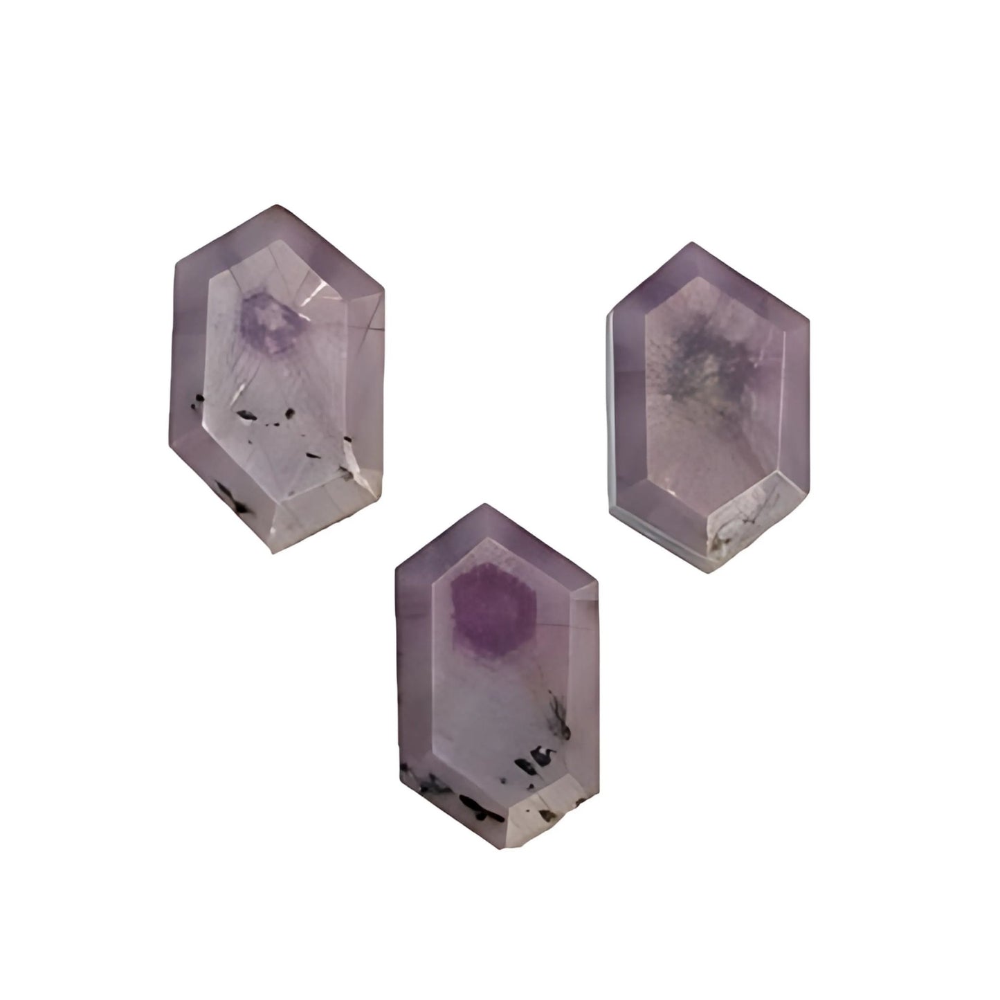 sapphire trapiche hexagon shape faceted cut