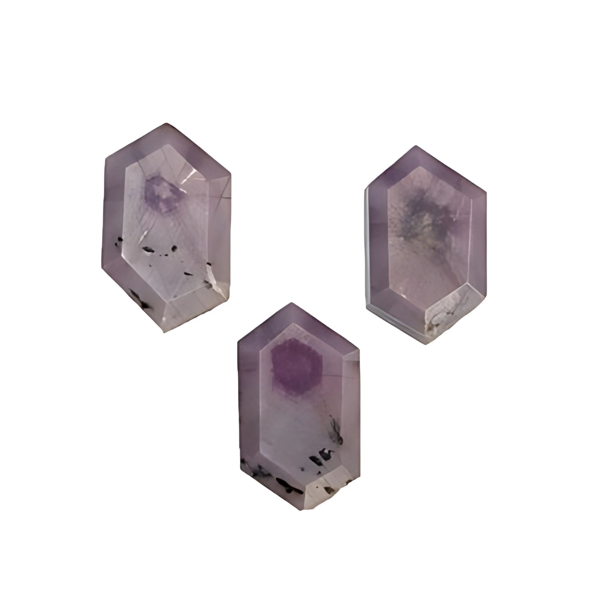 sapphire trapiche hexagon shape faceted cut