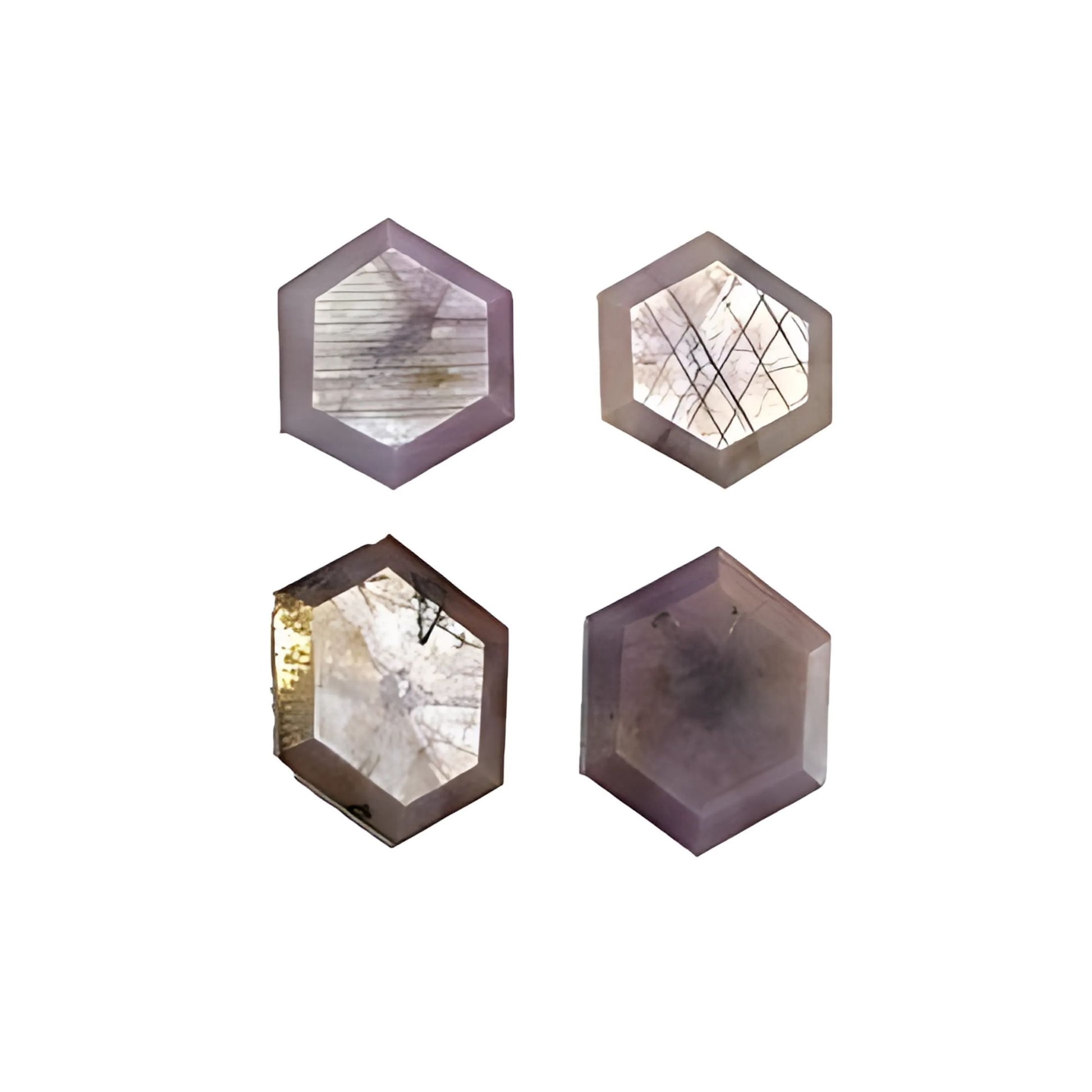 sapphire trapiche hexagon shape faceted cut