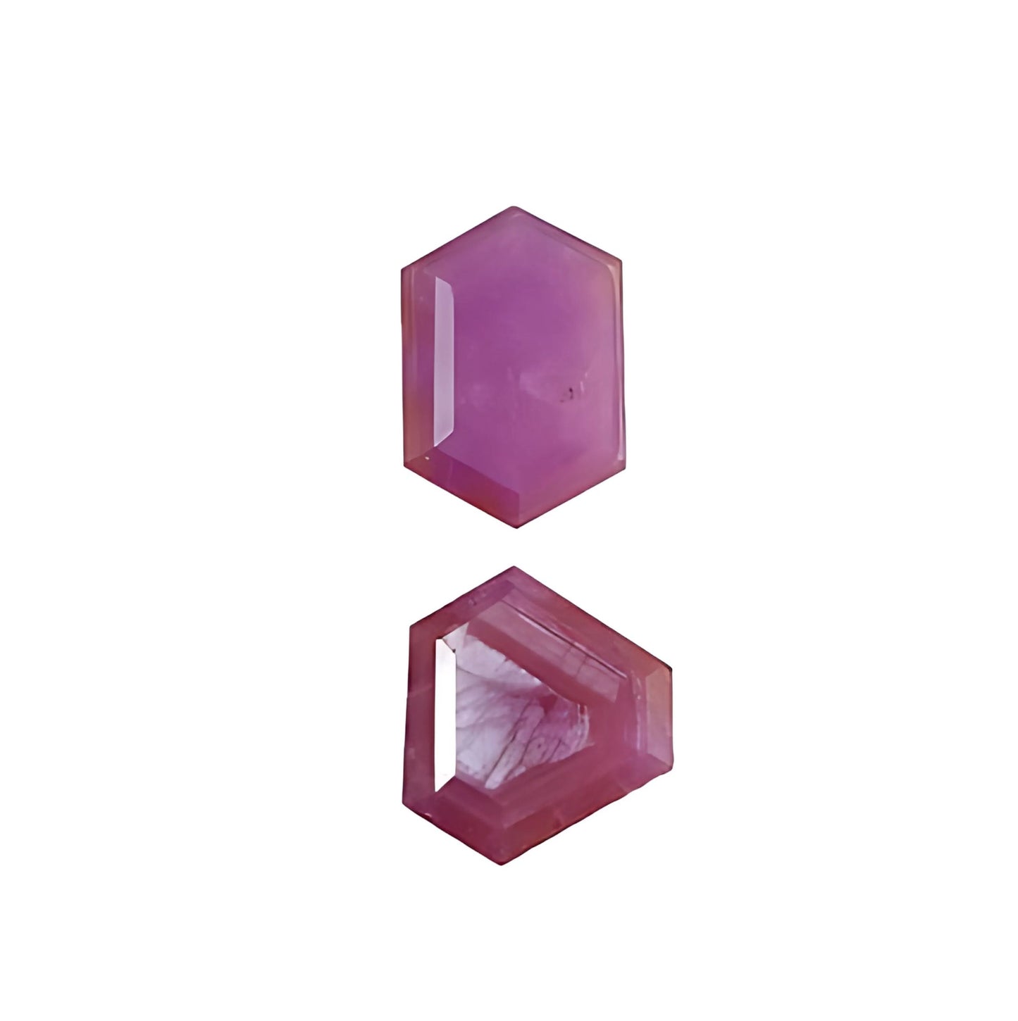 raspberry ruby hexagon shape faceted cut