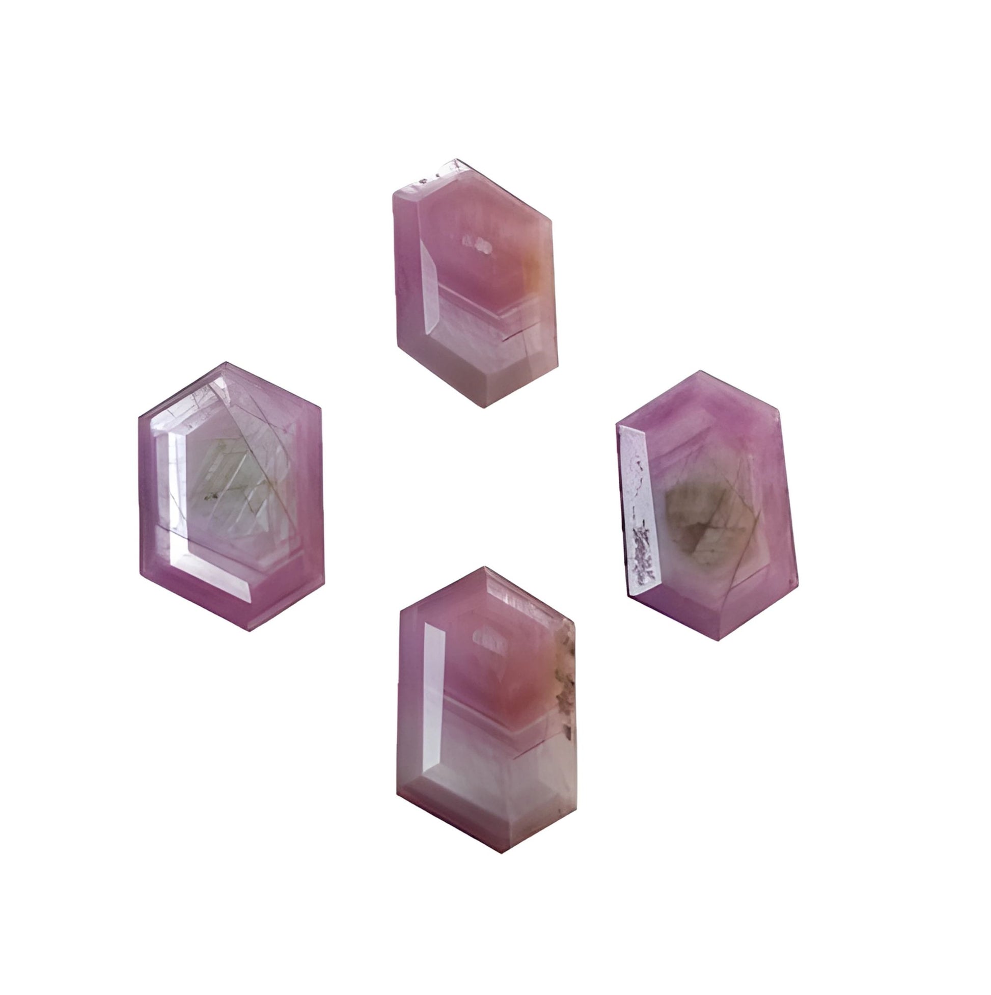 raspberry ruby hexagon shape faceted cut