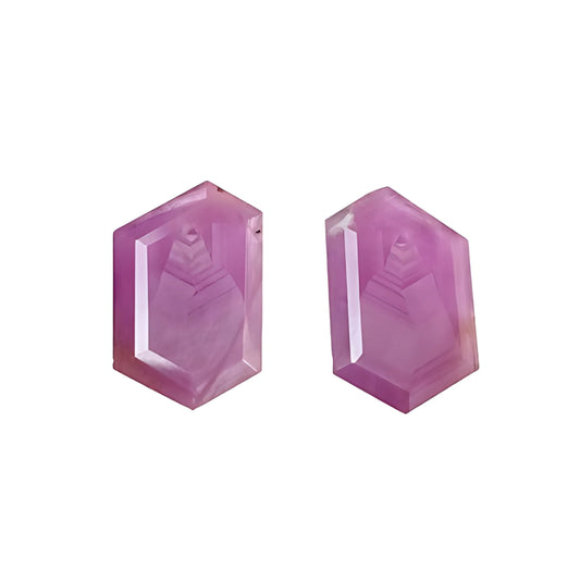 ruby hexagon shape faceted cut