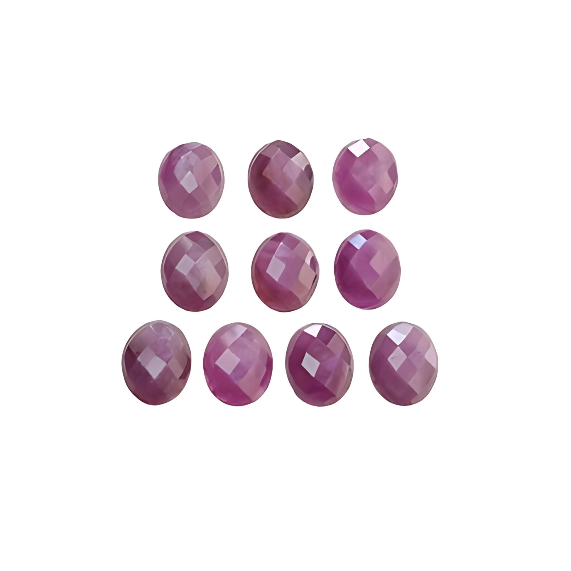 raspberry ruby oval shape checker cut