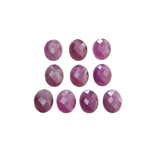 raspberry ruby oval shape checker cut