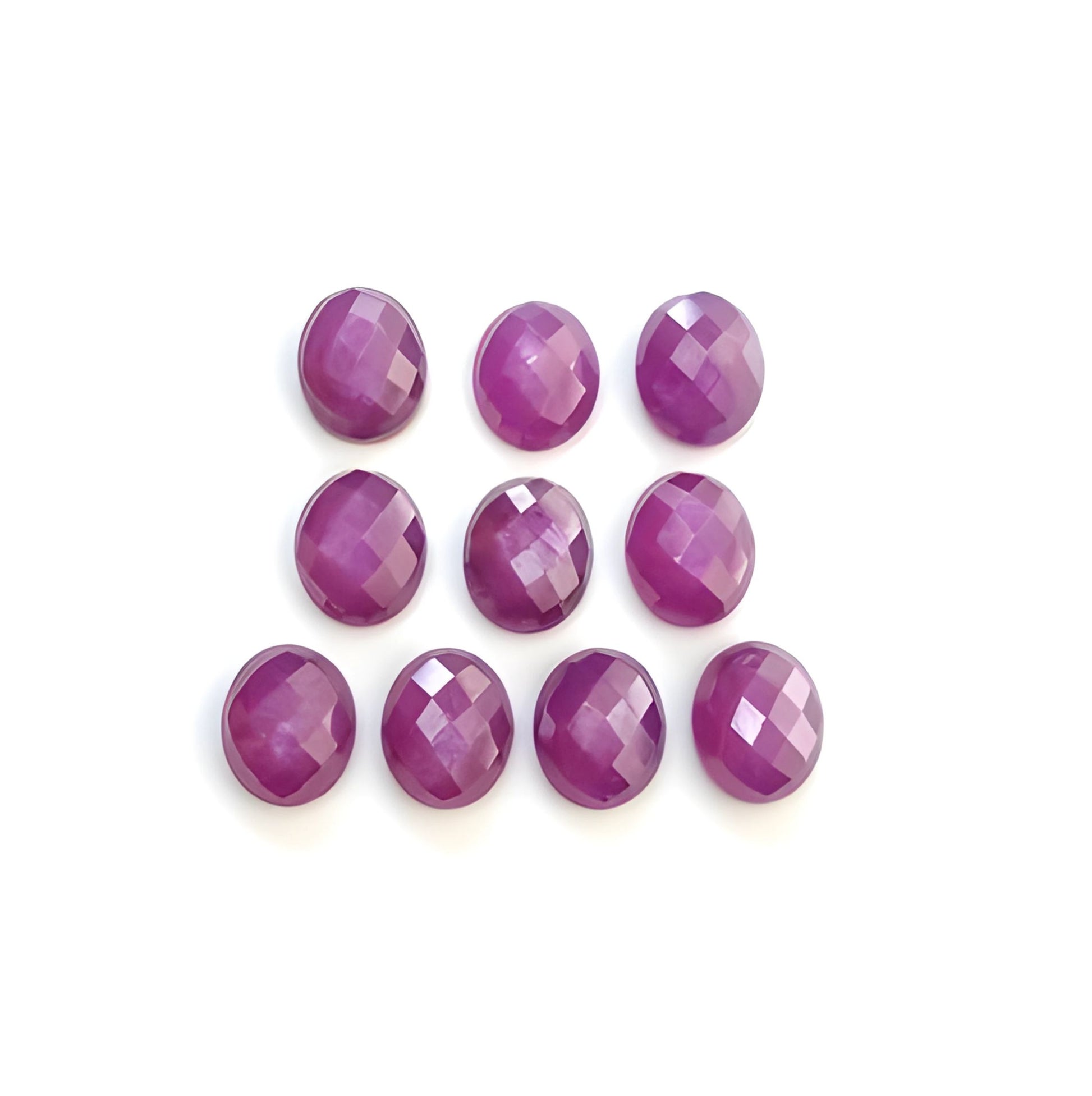 raspberry ruby oval shape checker cut