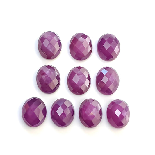 raspberry ruby oval shape checker cut