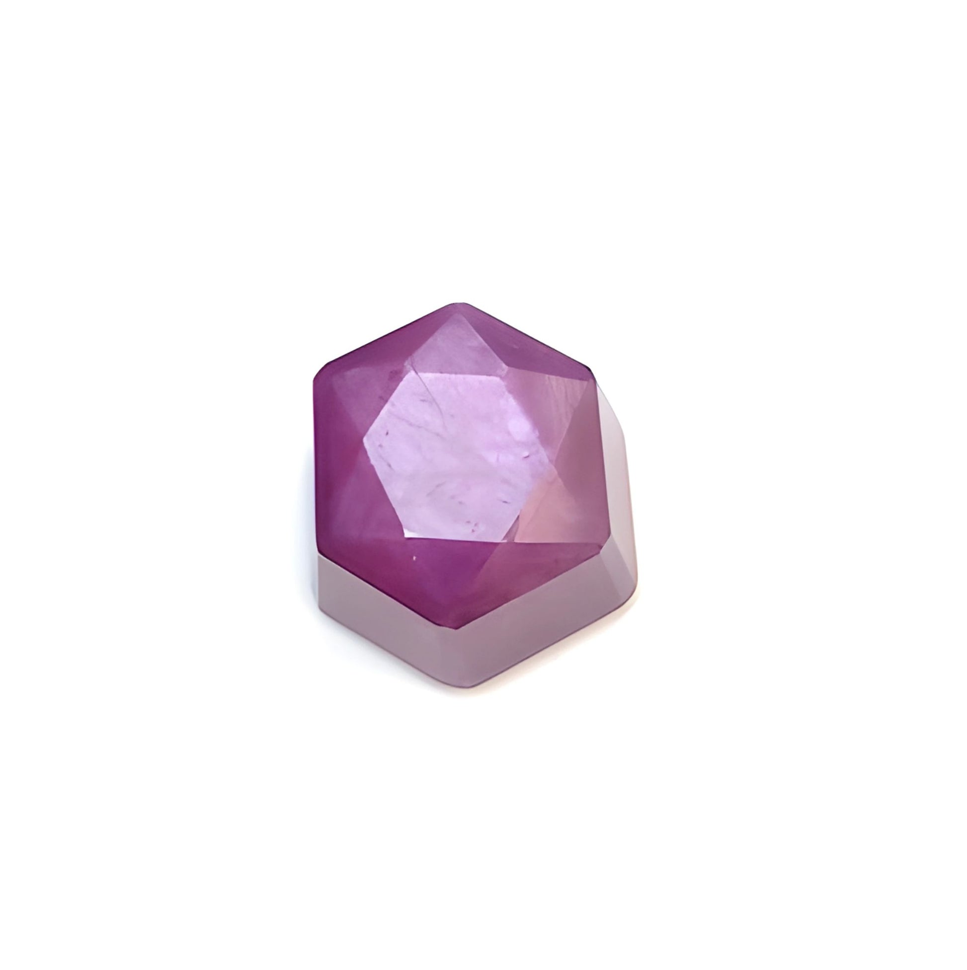 raspberry ruby Hexagon shape faceted cut