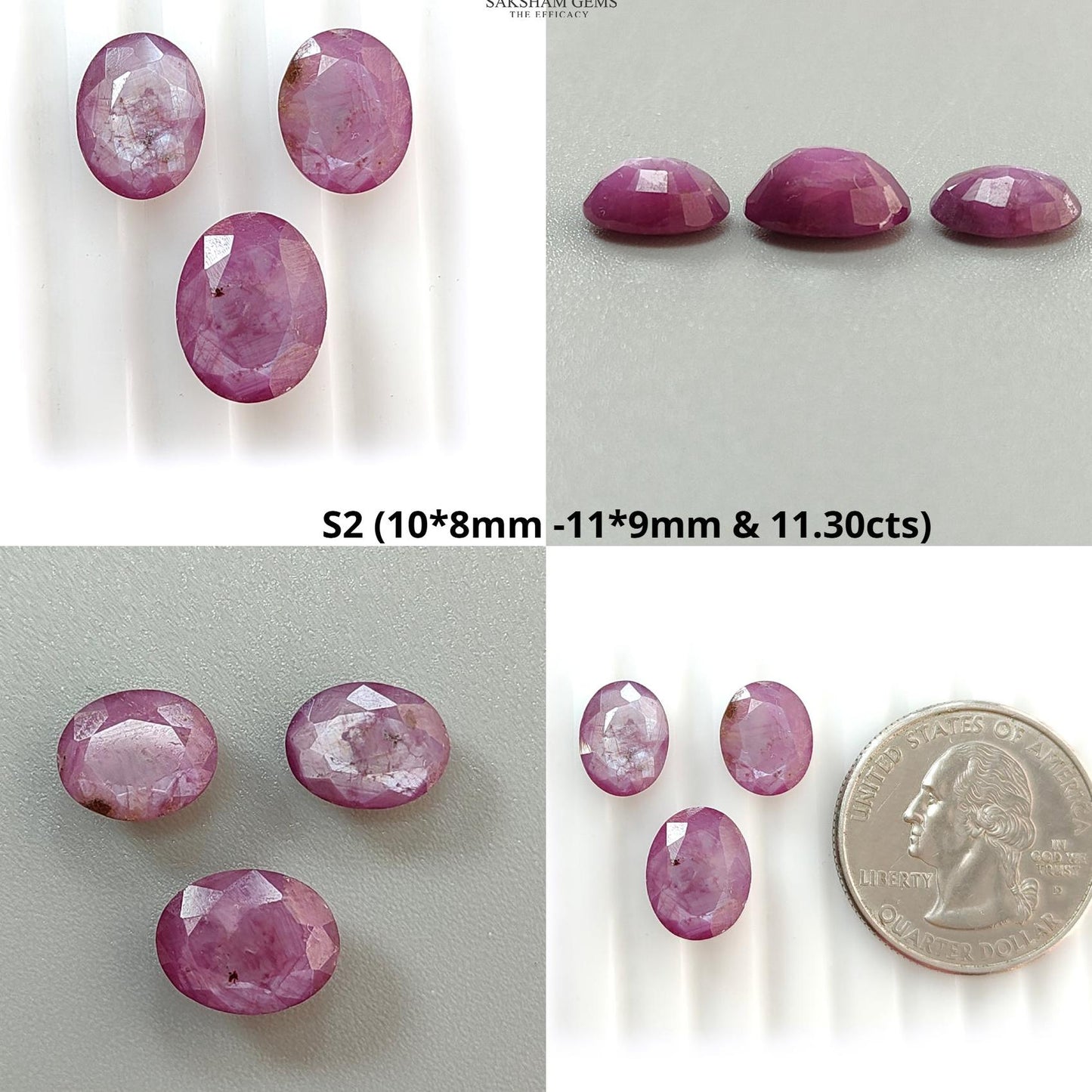 Raspberry Pink Sapphire Gemstone Faceted Cut: Natural Untreated Sheen Sapphire Oval Shape Faceted 3pcs Set for Jewelry September Birthstone