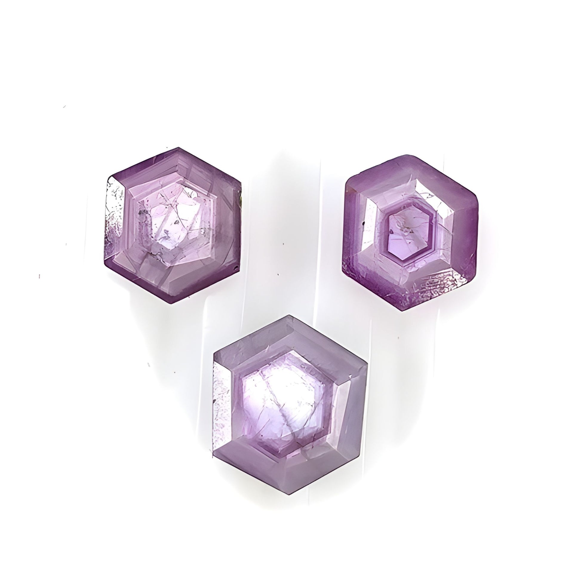 sapphire hexagon shape faceted cut