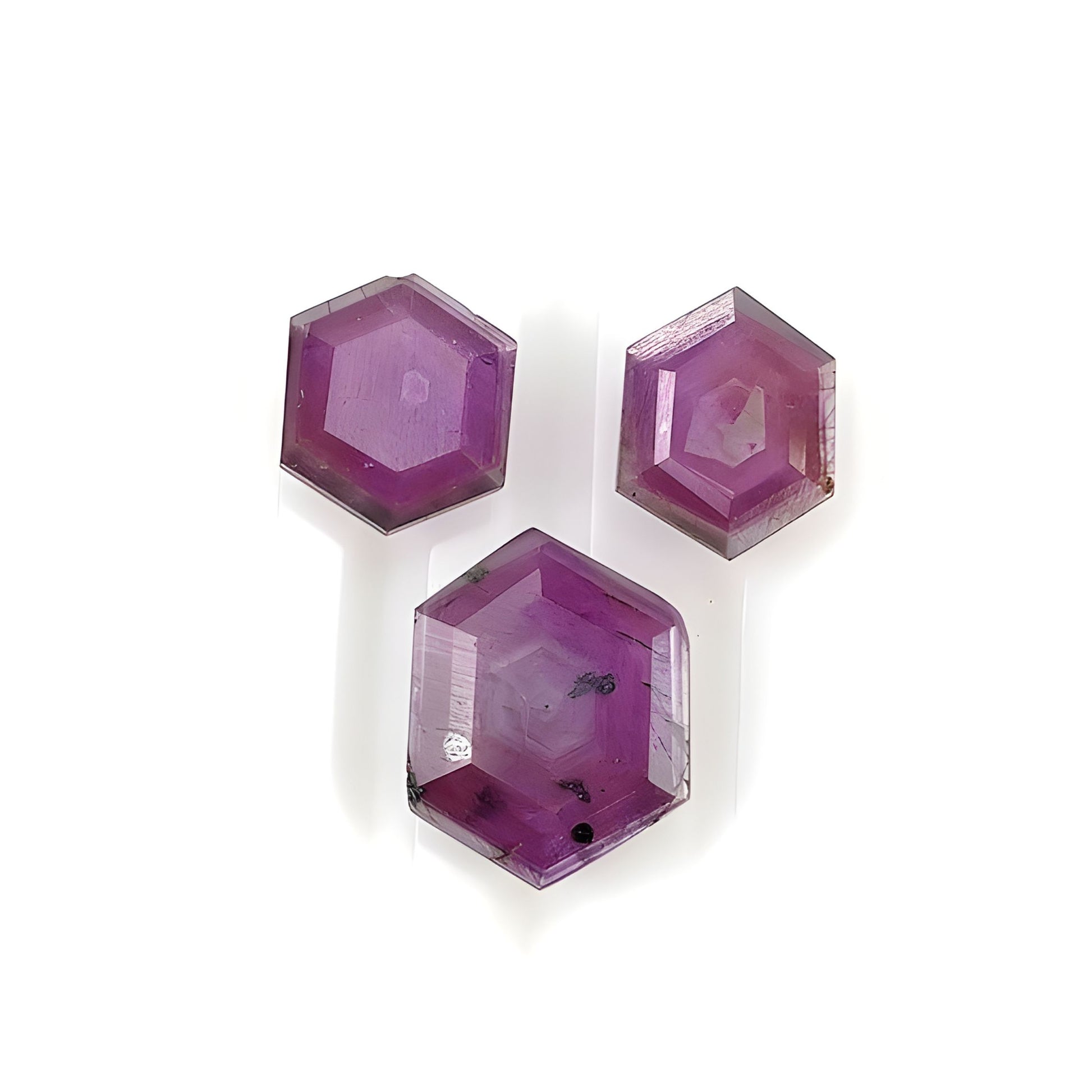 sapphire hexagon shape faceted cut