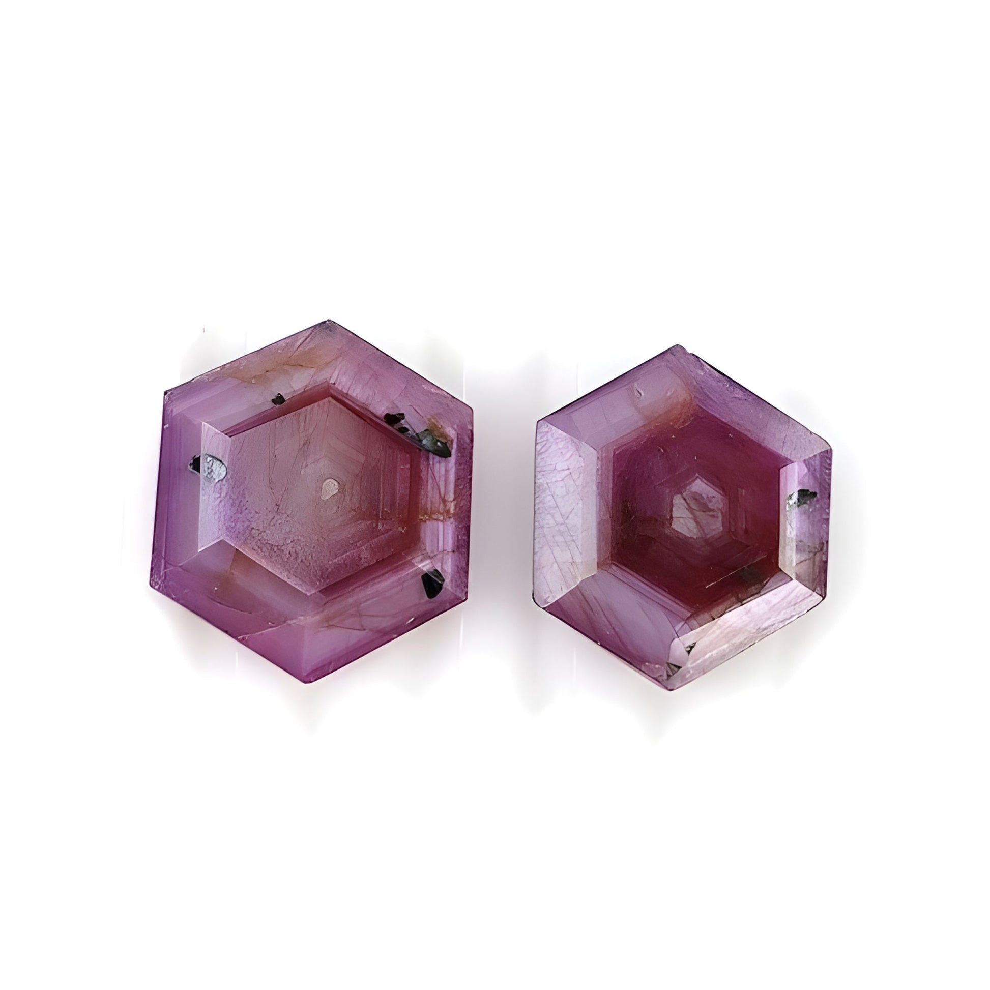 sapphire faceted cut hexagon shape