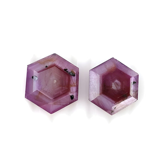 sapphire faceted cut hexagon shape