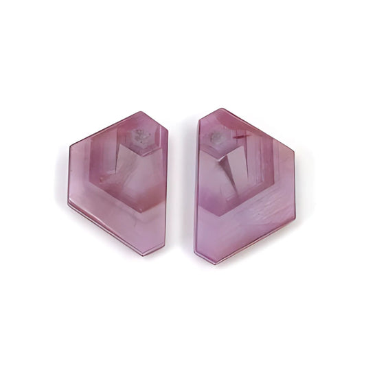 rosemary pink sapphire fancy shape fat slices