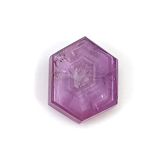 rosemary pink sapphire hexagon flat slices