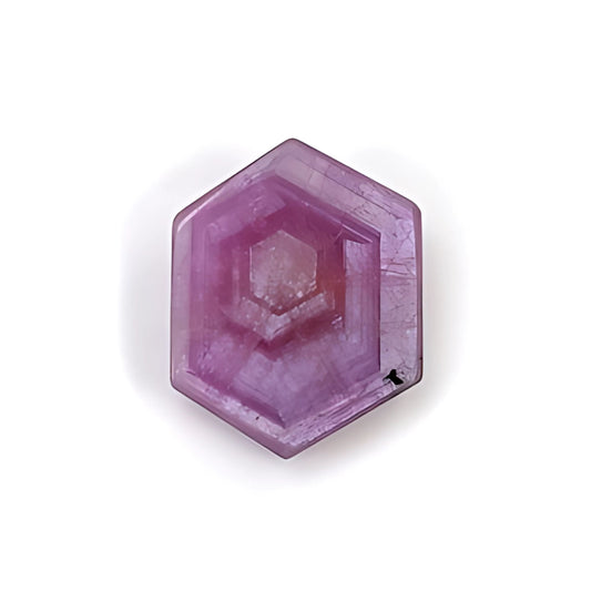 rosemary ruby Trapiche hexagon flat slices