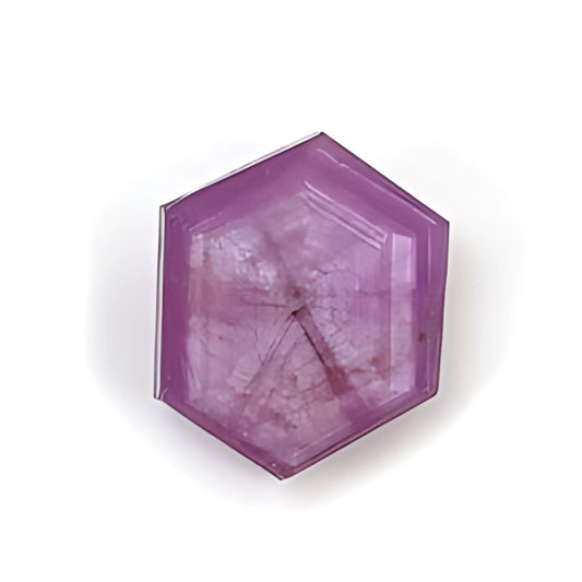 rosemary ruby trapiche hexagon flat slices