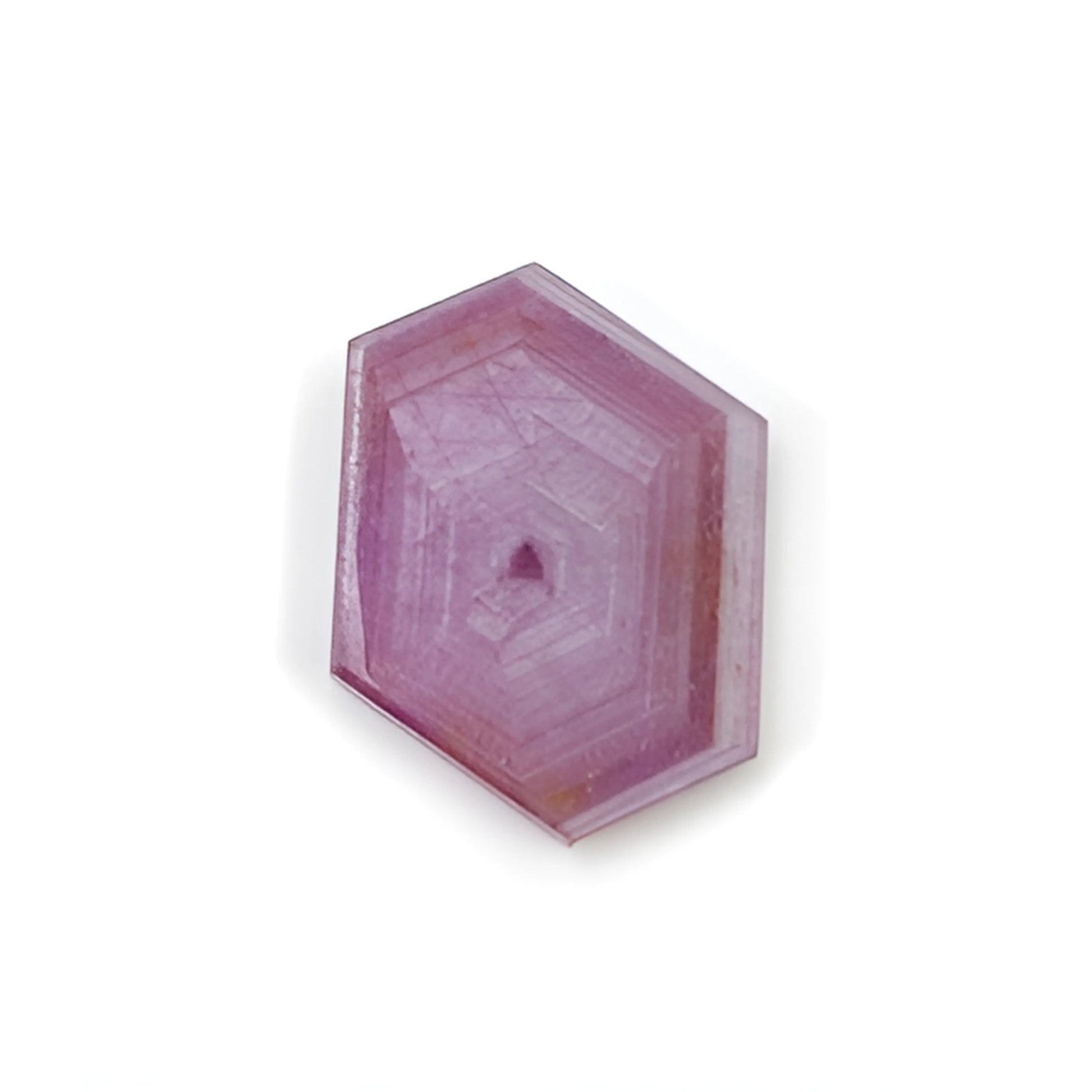 ruby hexagon shape flat slices