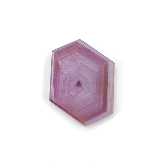 ruby hexagon shape flat slices