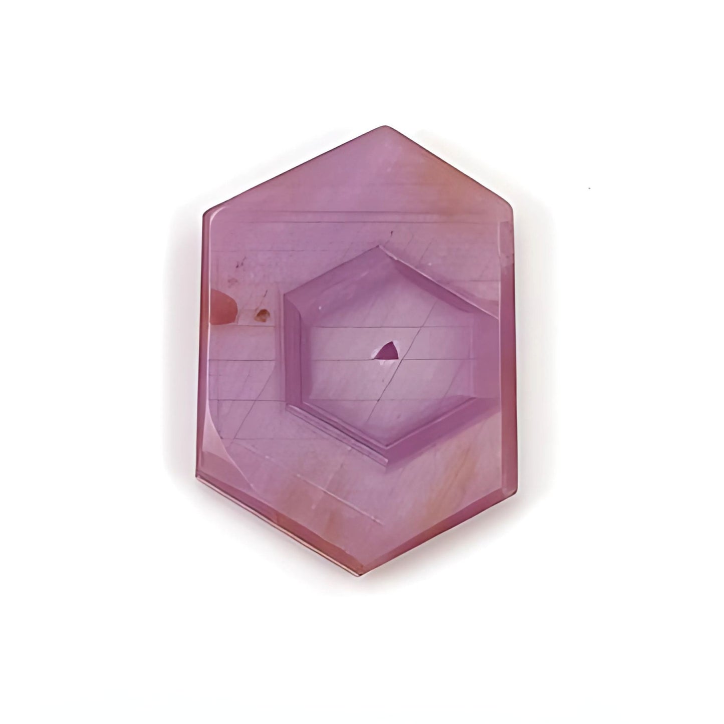 ruby hexagon shape flat slices