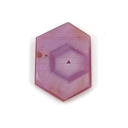 ruby hexagon shape flat slices