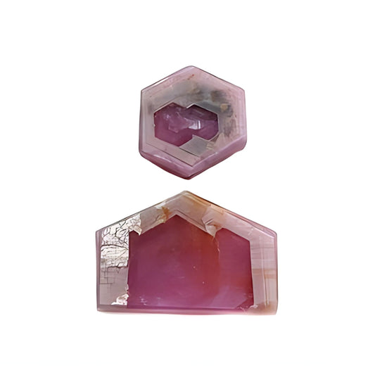 ruby hexagon shape flat slices