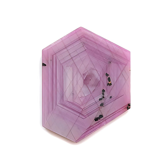 ruby hexagon shape flat slices