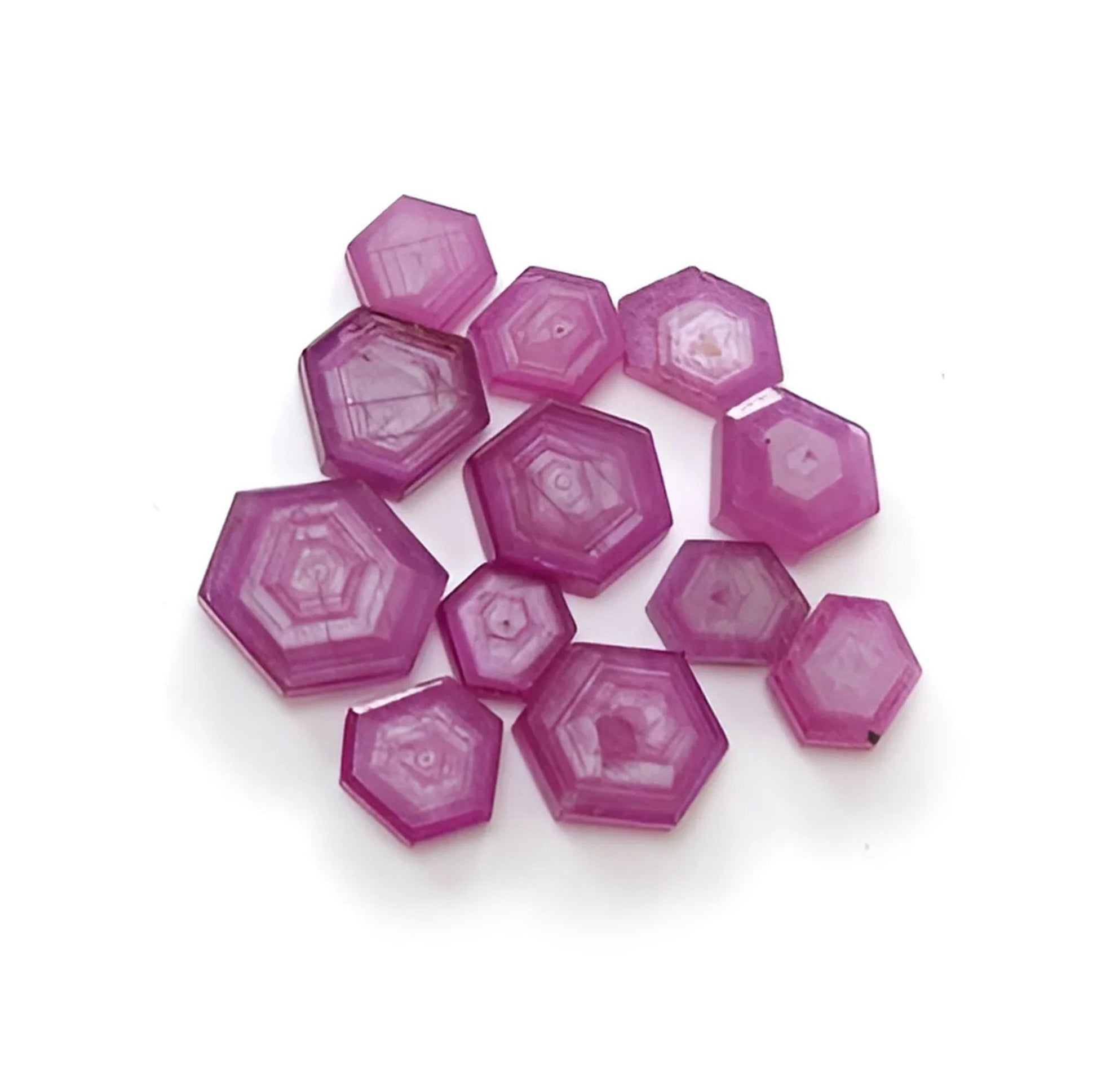ruby hexagon flat slices