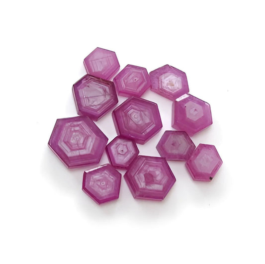 ruby hexagon flat slices