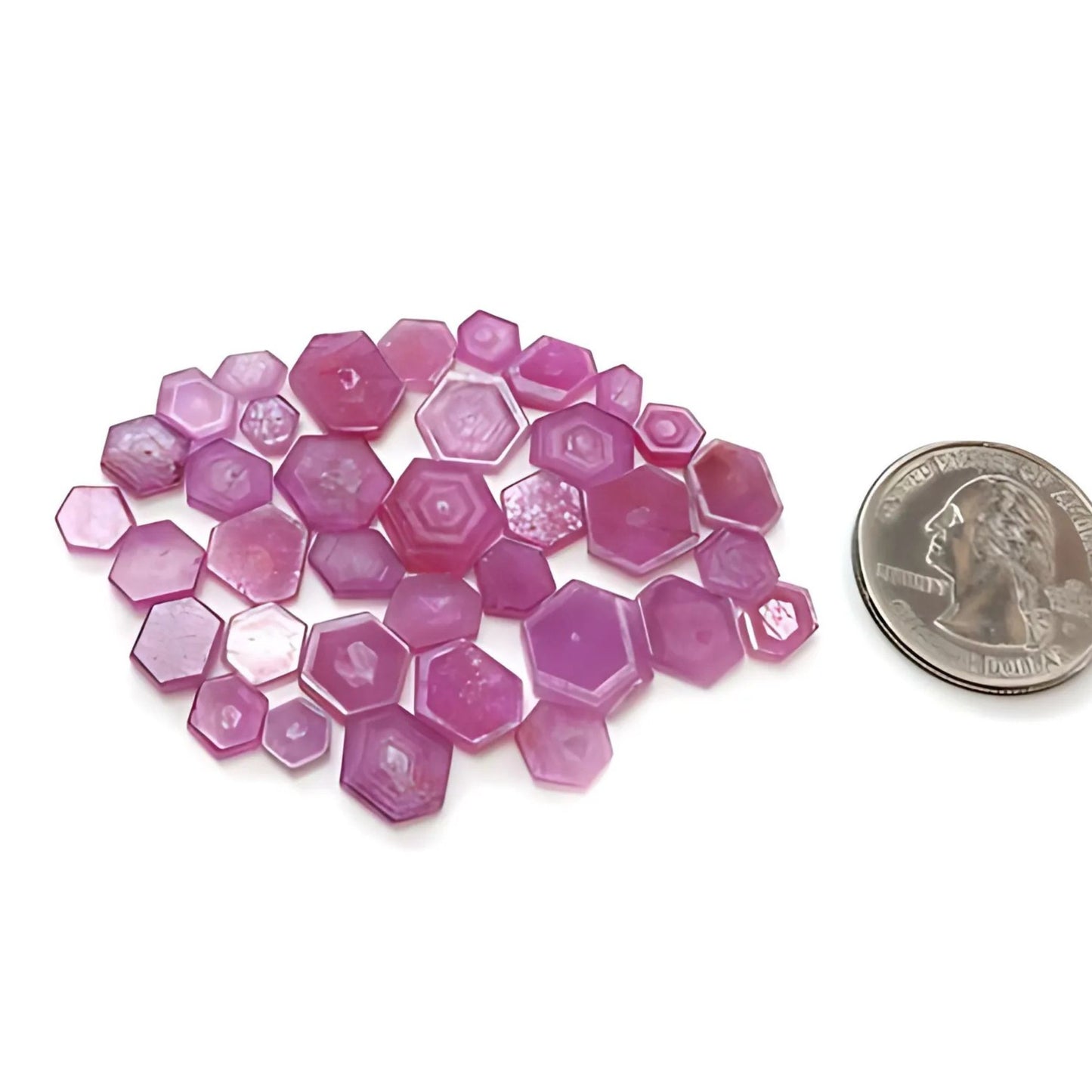 Rodajas planas de rubí natural sin tratar