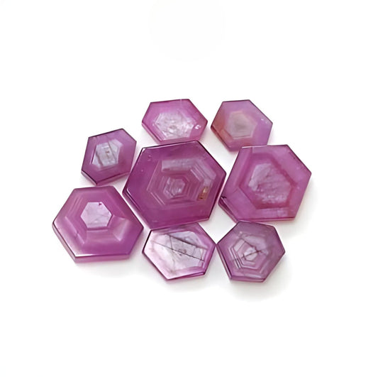 ruby hexagon flat slices