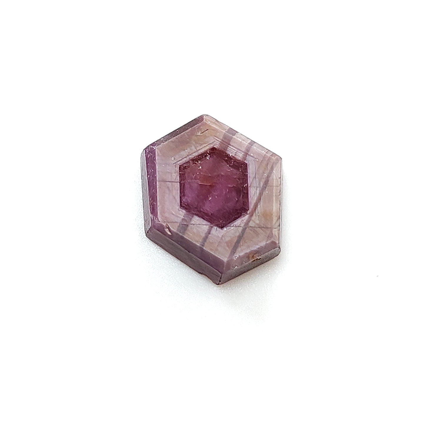 pink sapphire hexagon flat slices