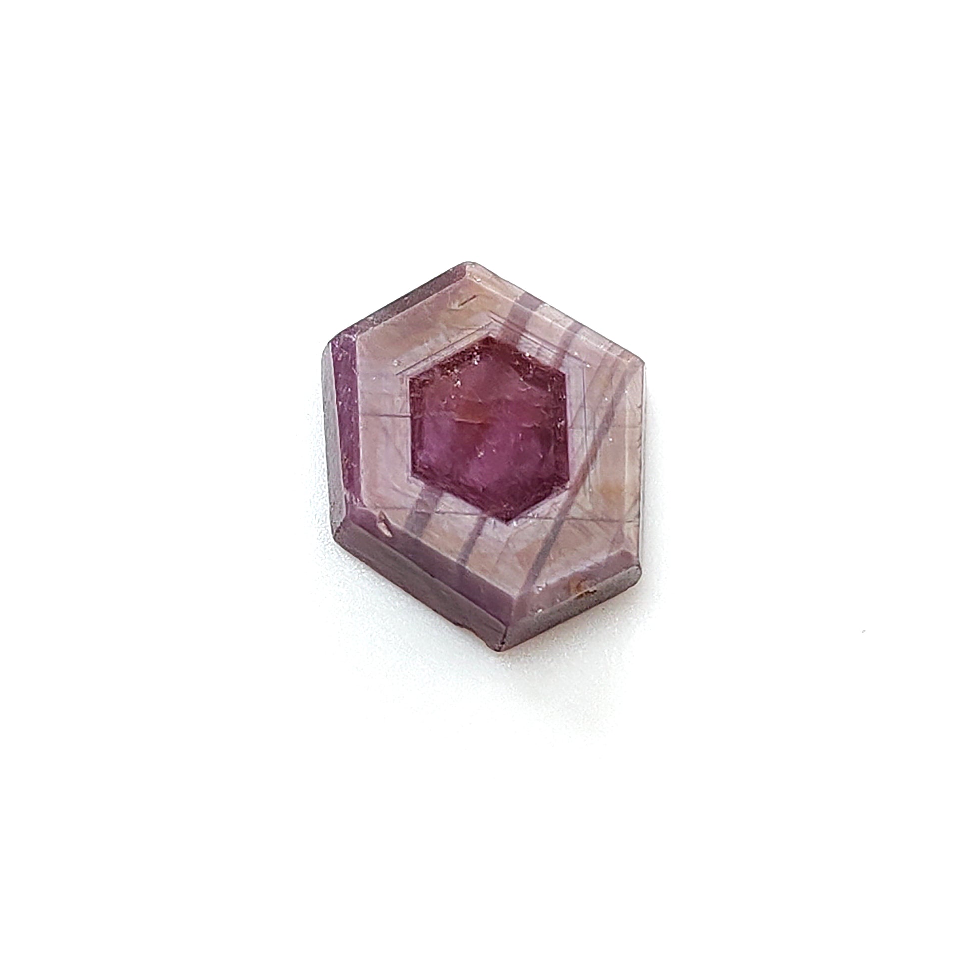 pink sapphire hexagon flat slices