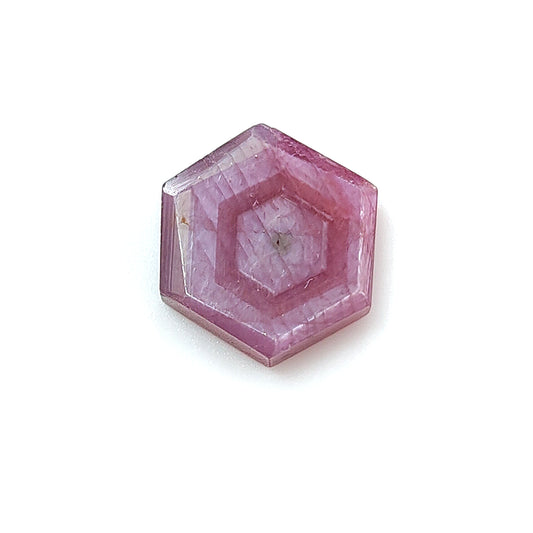 pink sapphire hexagon shape flat slices