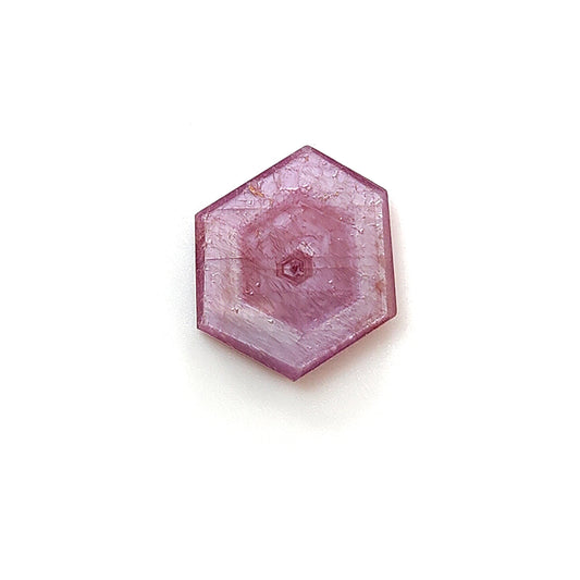 ruby hexagon shape flat slices