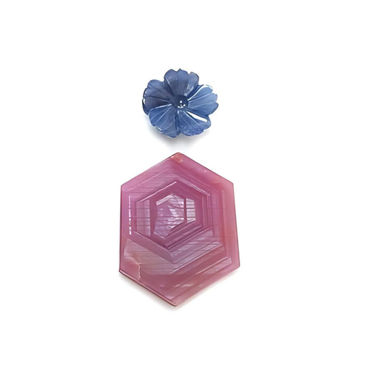 pink, blue sapphire flat slices