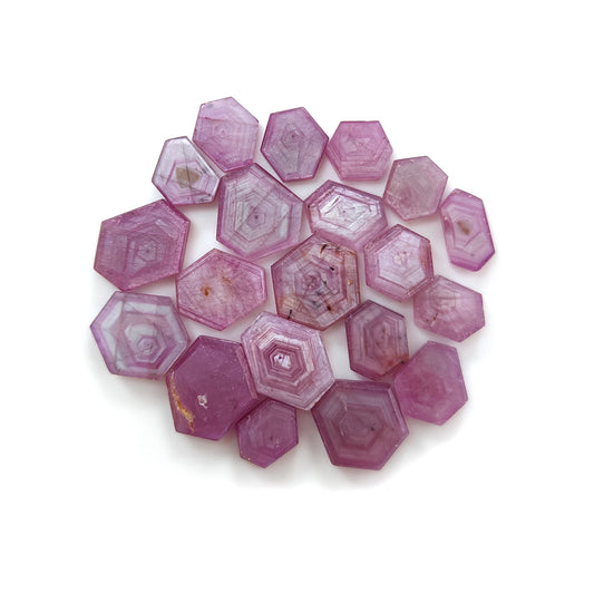 ruby hexagon shape flat slices