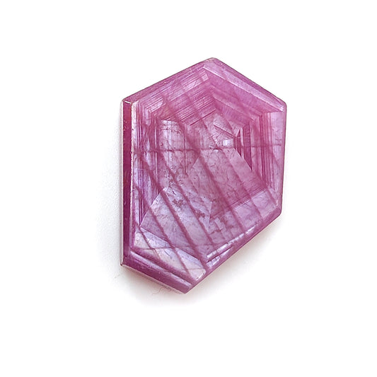 ruby hexagon shape flat slices