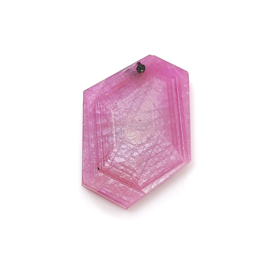 ruby hexagon shape flat slices