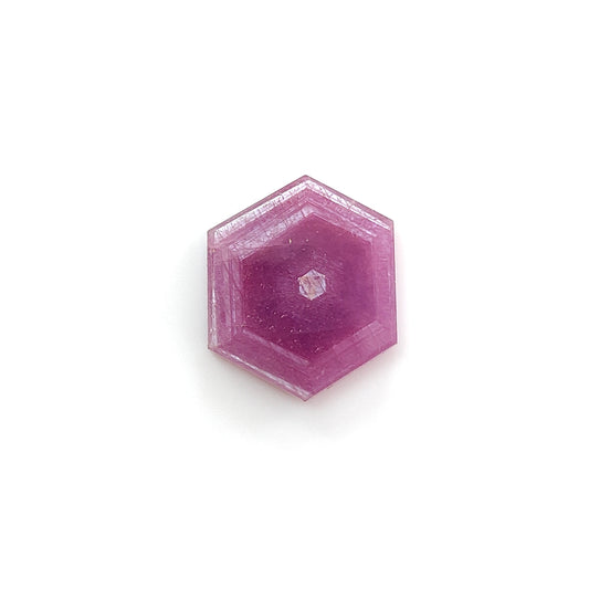 ruby hexagon shape flat slices