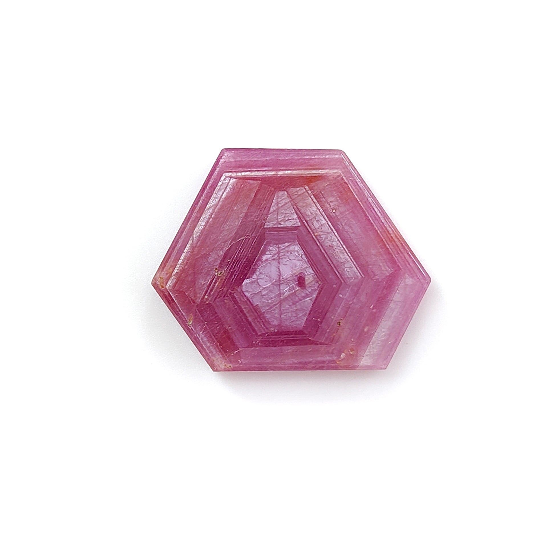 rosemary pink sapphire hexagon flat slices