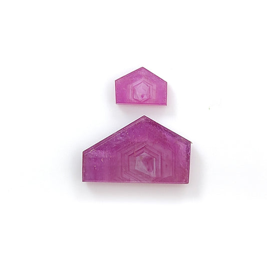 pink sapphire fancy shape flat slices